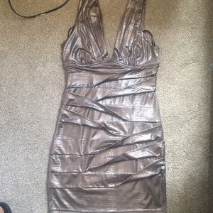 Bandage body con bronze dress